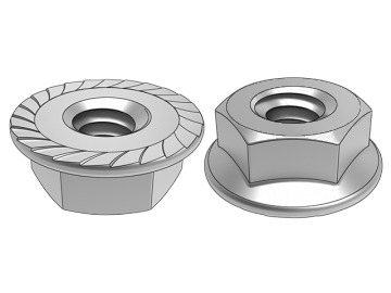 ASME B18.2.2.12 Hexagonflänsmuttrar med splinetänder (med halkfria tänder)